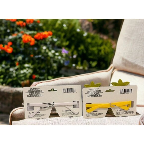Novelty Pineapple Daisy Eyeglasses Funny Party Oversize Yellow White 2 Pair - Picture 8 of 8